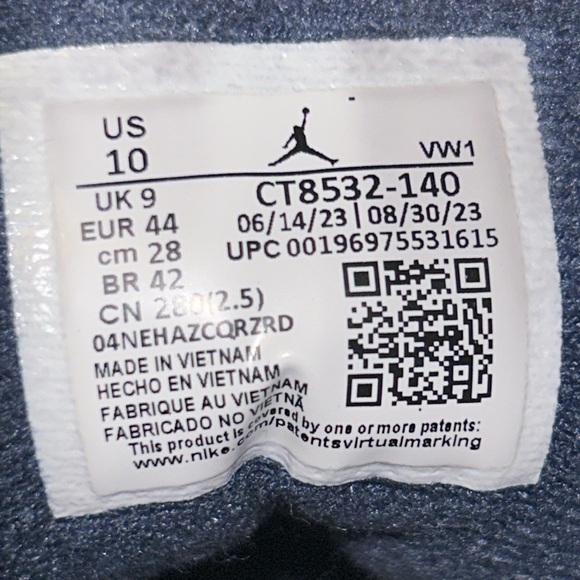 Air Jordan 3 Retro White/Midnight Navy  Mid Top Sneakers, CT8532-140 Size 10 - Picture 11 of 17